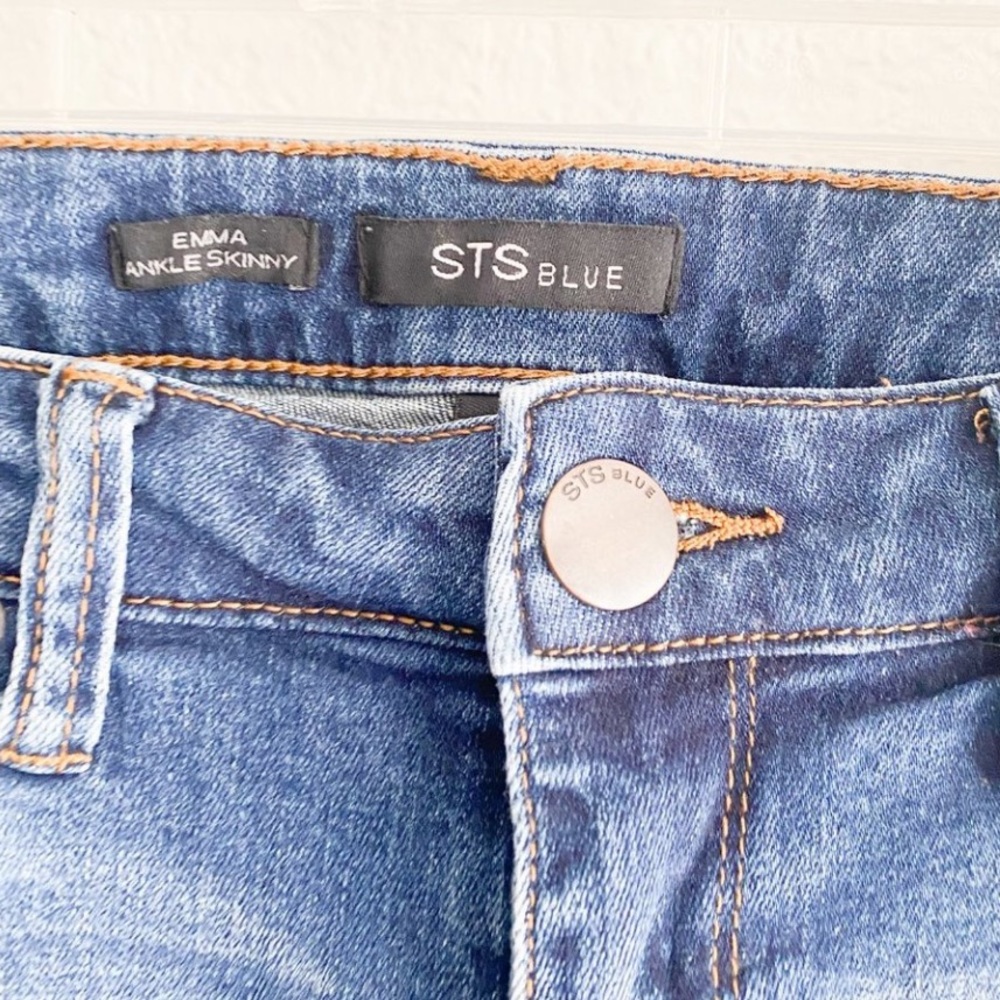 STS Blue Embroidered Floral Skinny ankle Jeans - Picture 7 of 9